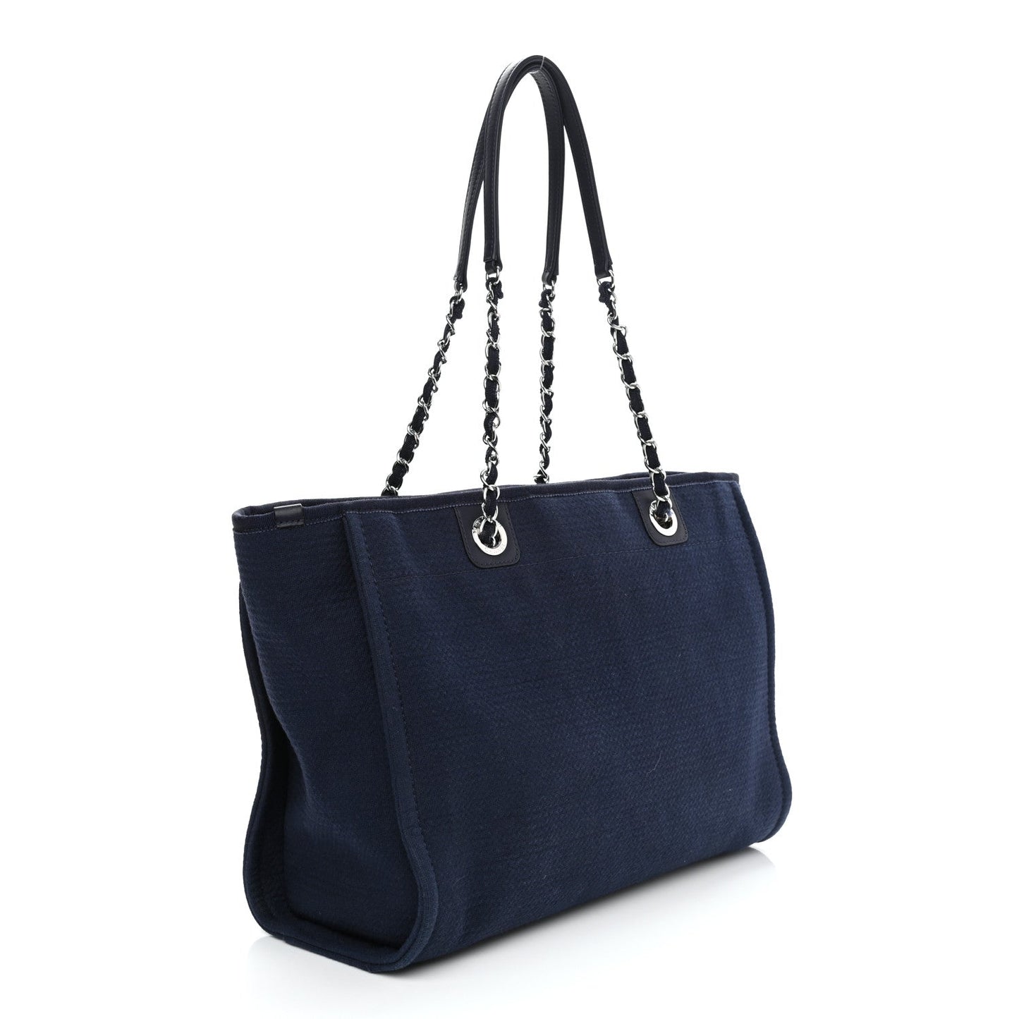 Chanel Mixed Fibers Small Deauville Tote Navy