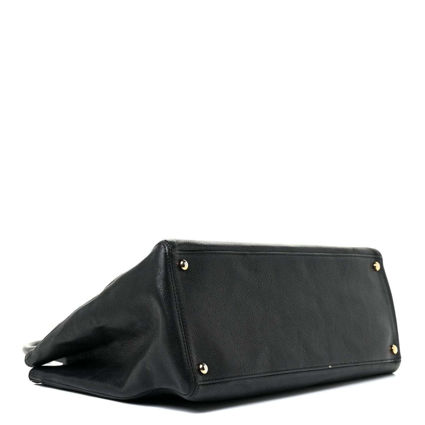 Calfskin Cerf Executive Shopper Tote Black