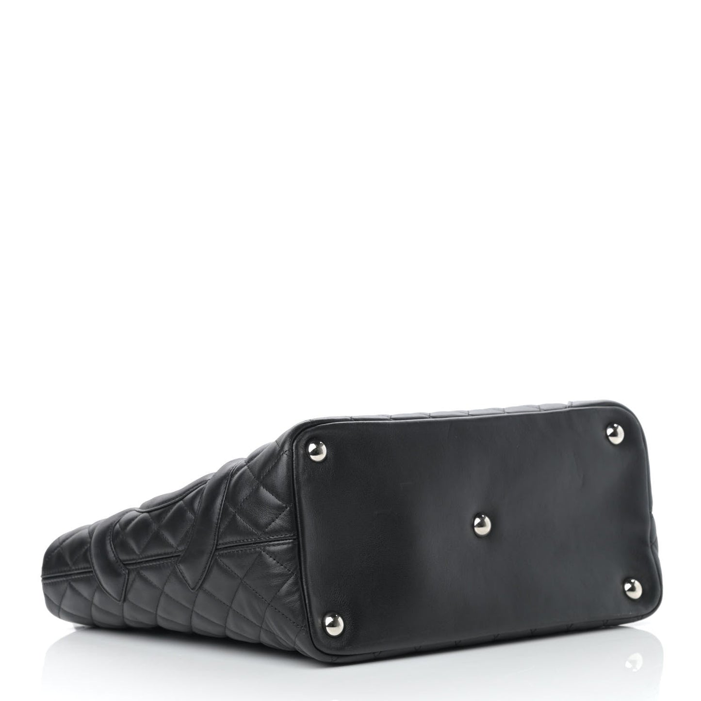 Calfskin Quilted Large Cambon Tote Black