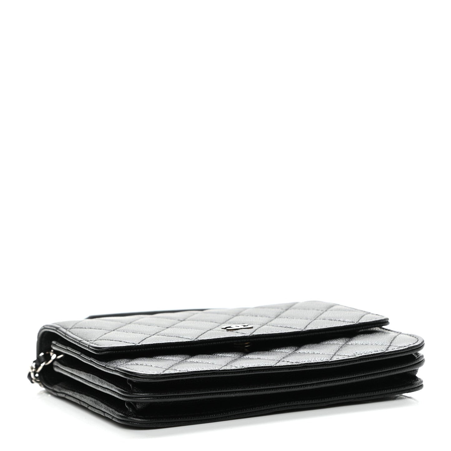 Chanel Caviar Quilted Square Wallet On Chain WOC Black