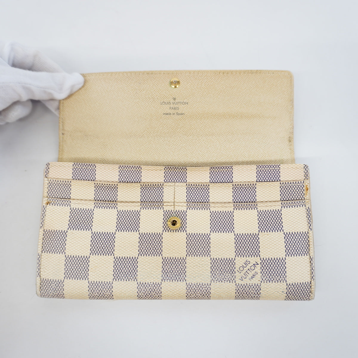 Louis Vuitton Bifold Long Wallet Damier Azur Portefeuille Sarah Wallet
