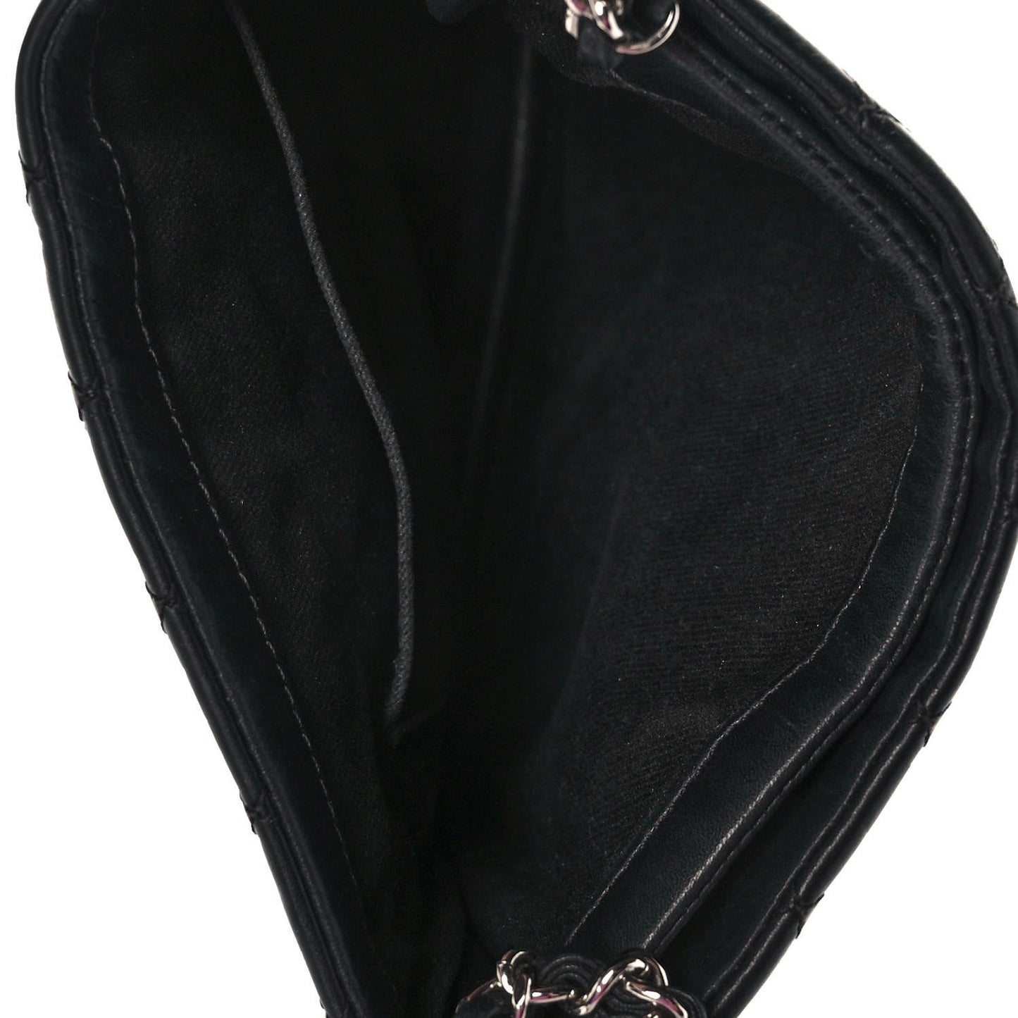 Aged Calfskin Quilted Crossbody Bag Black