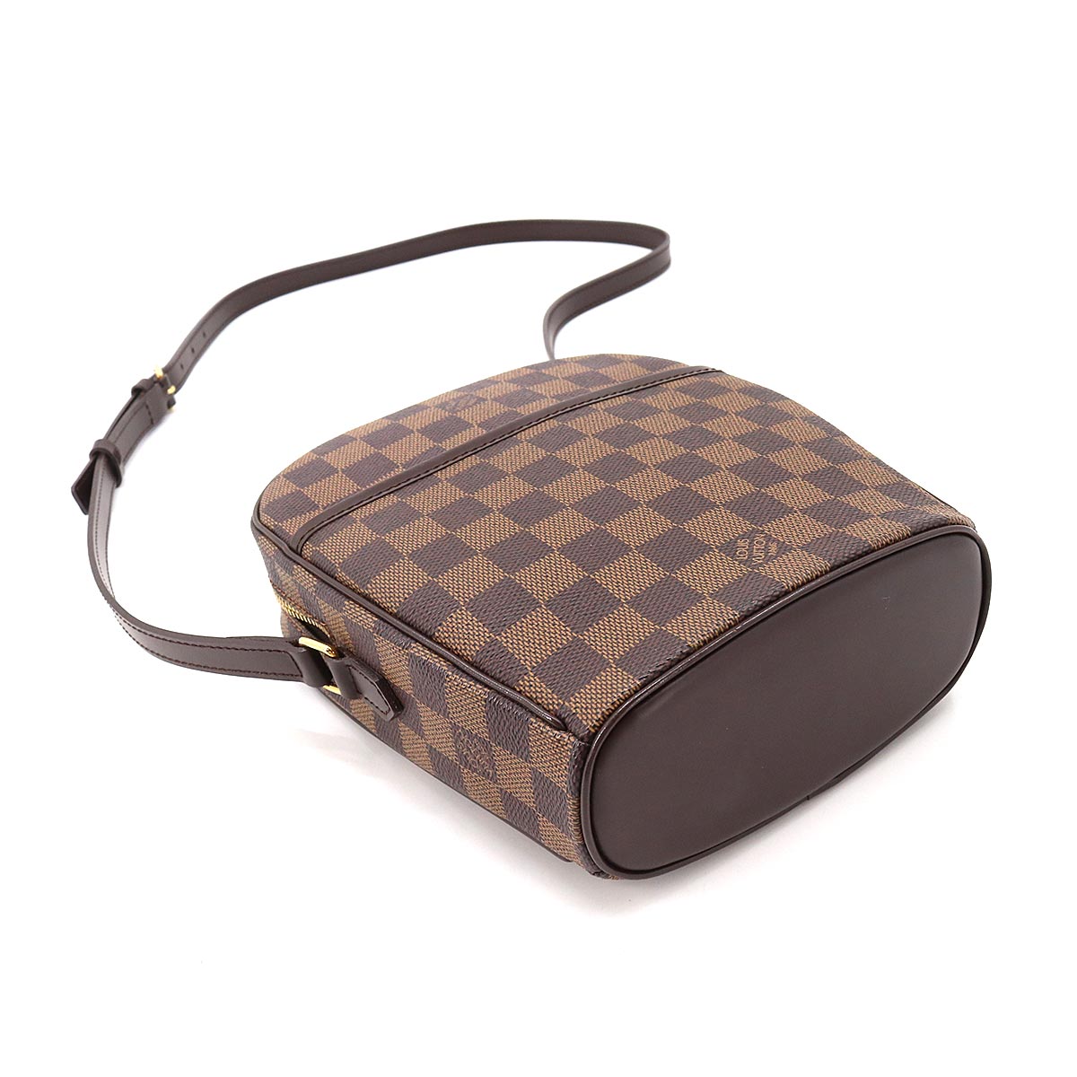 Louis Vuitton Damier Ipanema PM Shoulder Bag Ebene Brown Gold Hardware