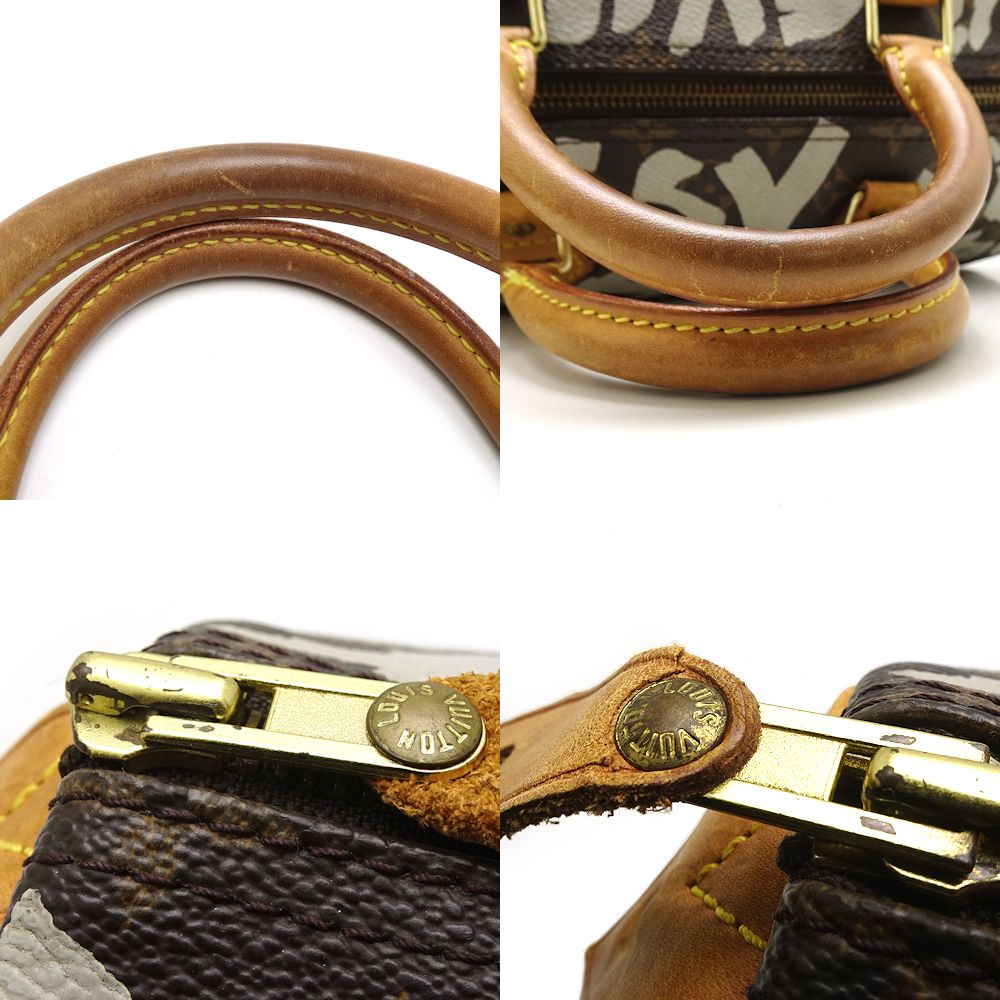 Louis Vuitton Monogram Graffiti Speedy 30 Argent Shoulder Bag