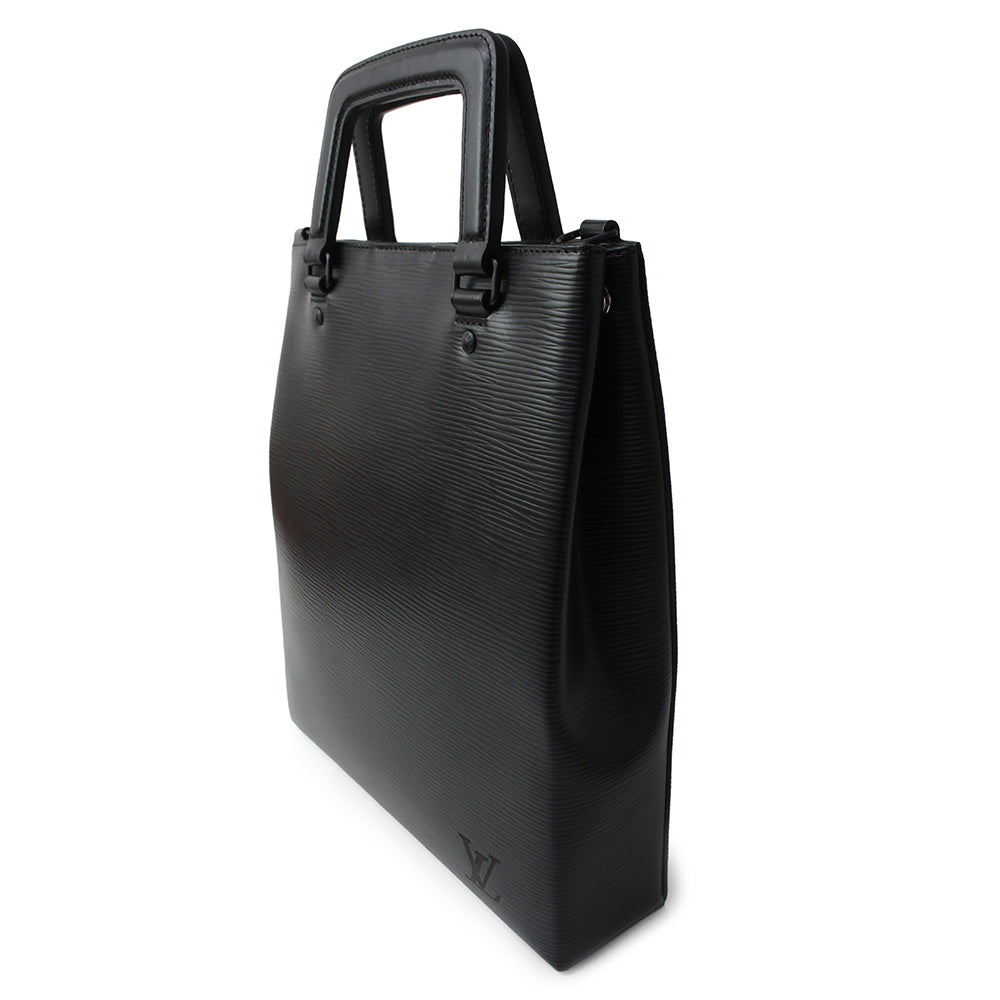 Louis Vuitton Epi Leather Sac Plat Fold Shoulder Bag Black