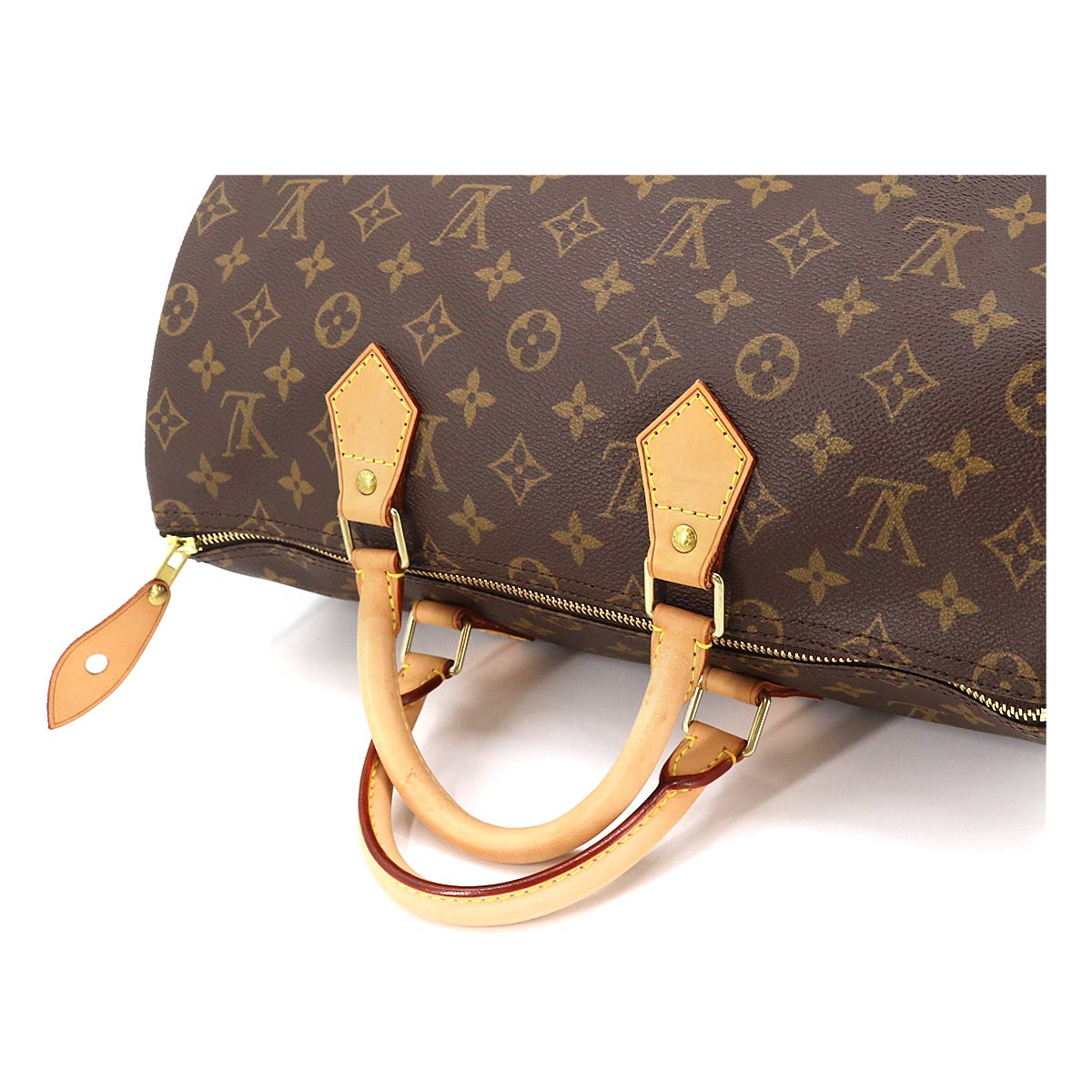 Louis Vuitton Monogram Speedy 35 Hand Bag Brown Gold Hardware
