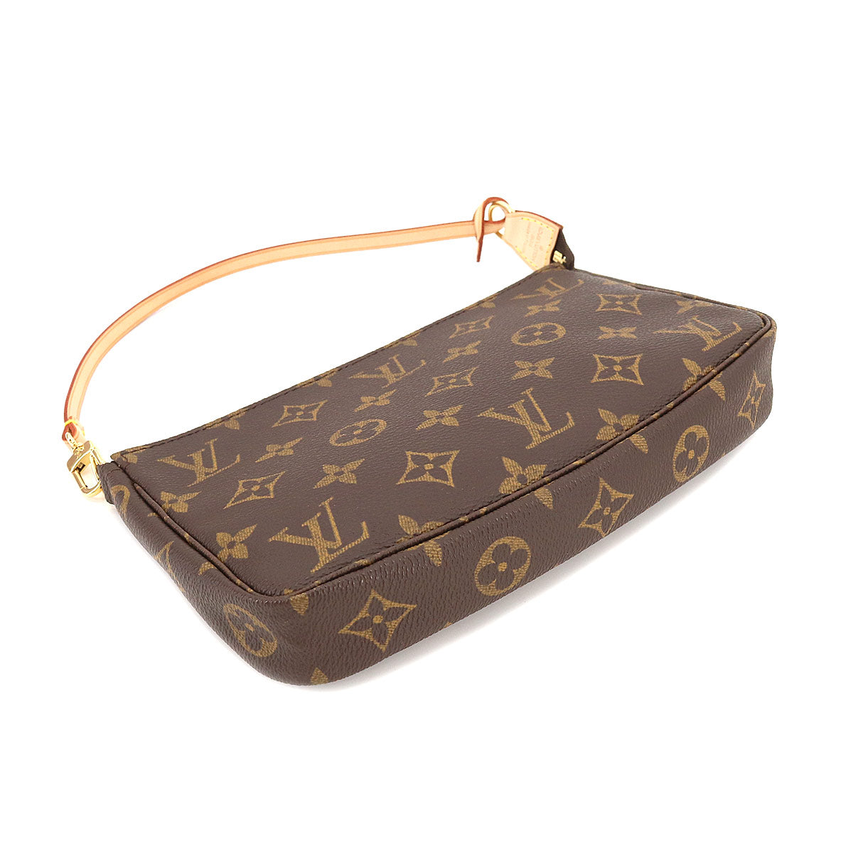 Louis Vuitton Monogram Pochette Accessoires Brown Gold Metal Fittings
