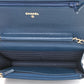 Chanel Caviar Quilted Wallet On Chain WOC Blue