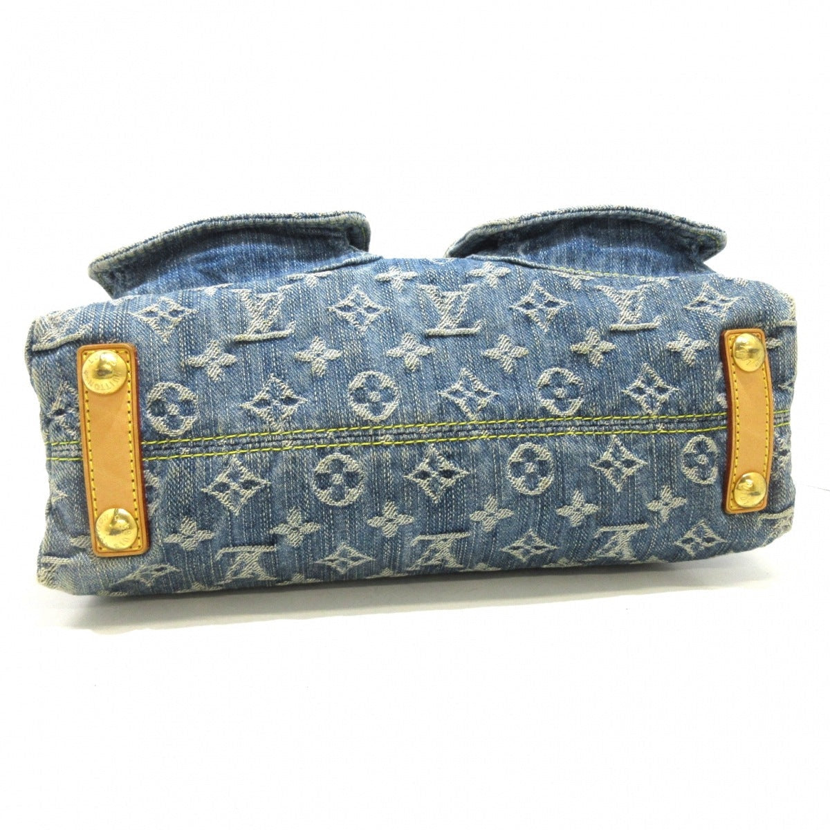 Louis Vuitton Baggy PM Shoulder Bag Blue Denim Leather