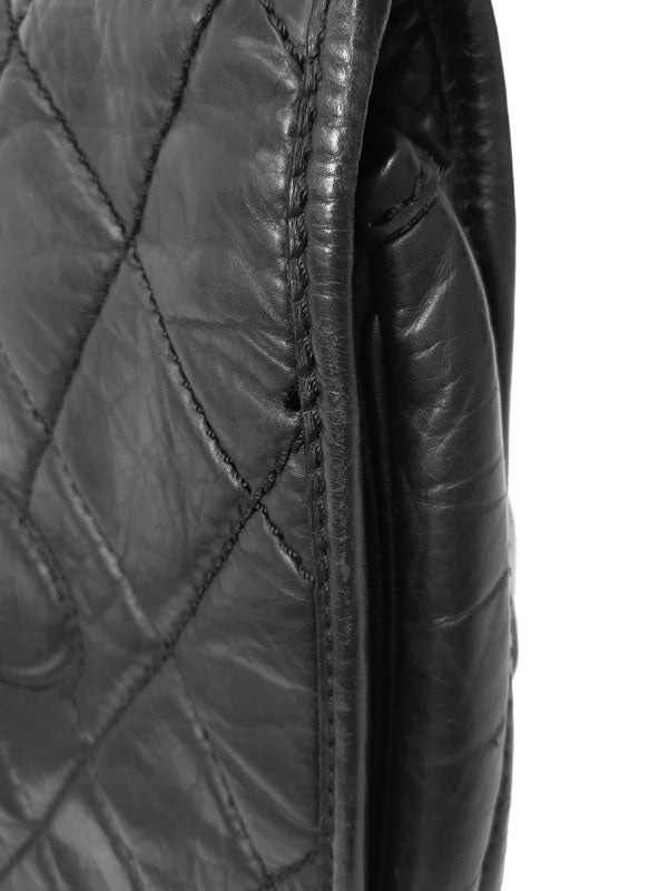 Chanel Matelasse Logo Shoulder Bag Black