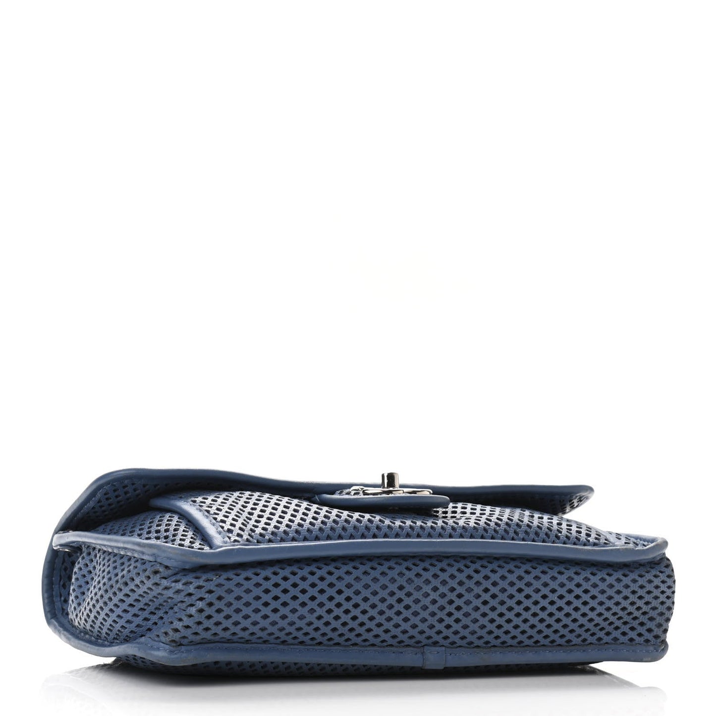 Perforated Calfskin Large Up In The Air Flap Blue