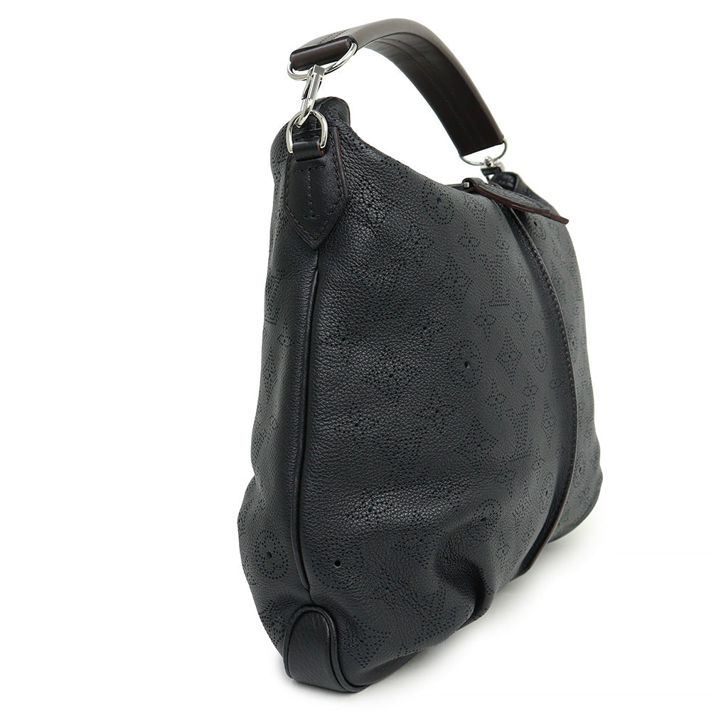 Louis Vuitton Beaubourg Hobo MM Mahina Leather Shoulder Bag Black