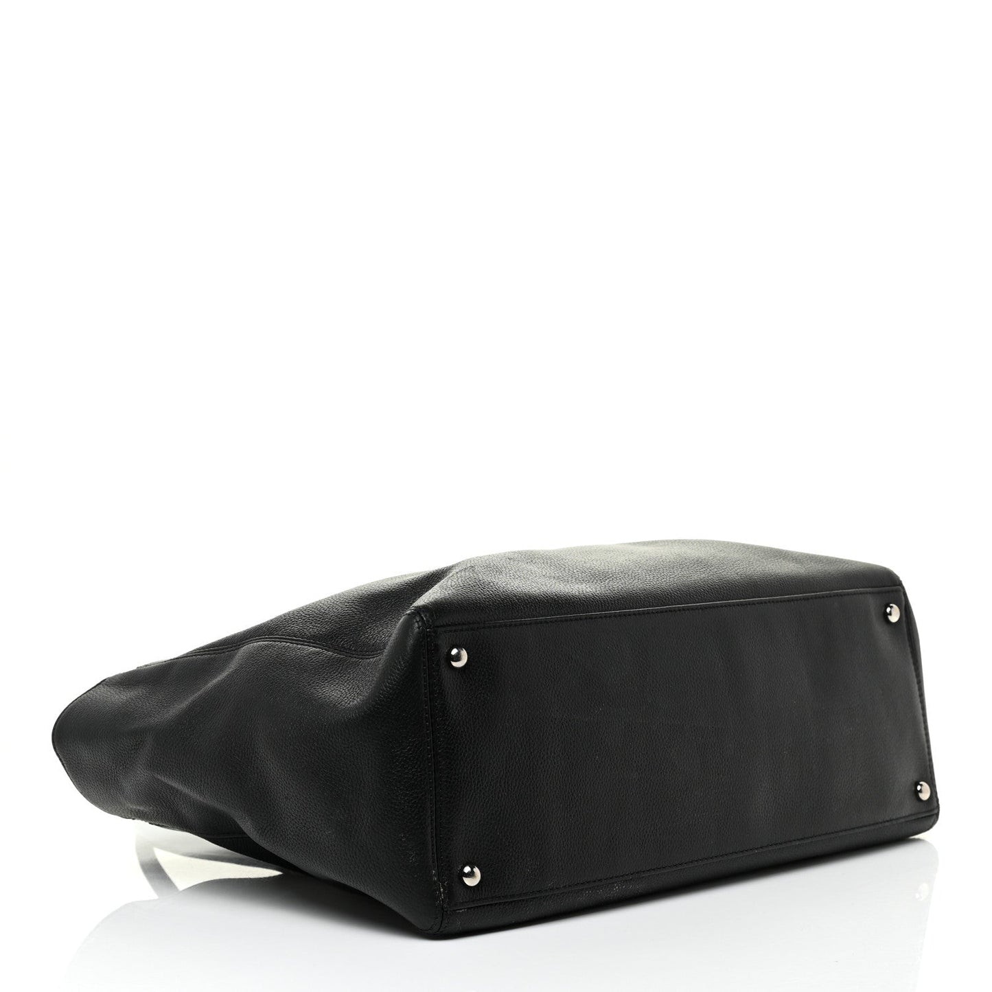 Calfskin Cerf Executive Shopper Tote Black