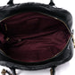 Glazed Calfskin Castle Rock Bowling Bag Black