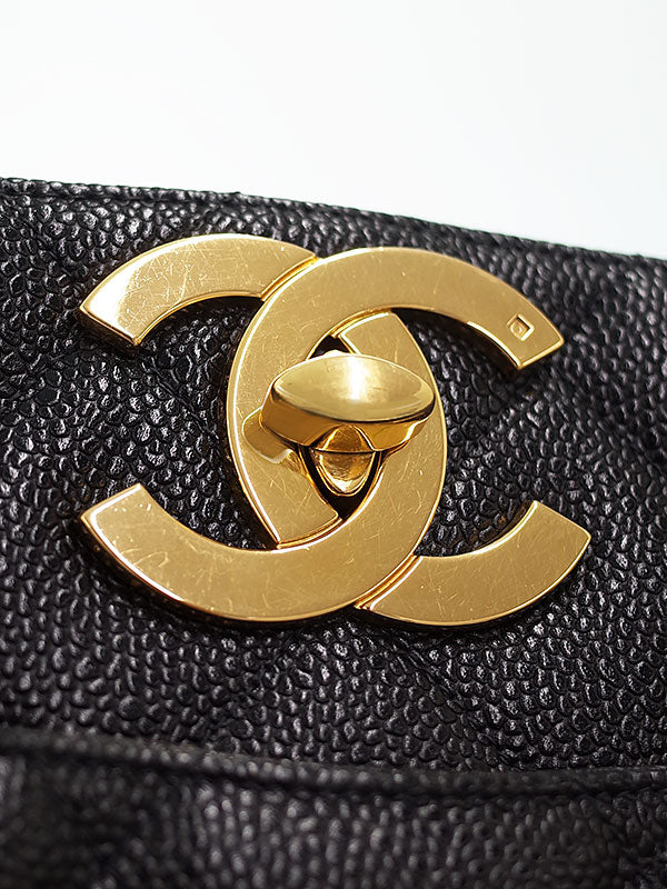 Chanel Coco Mark Chain Tote Bag Black