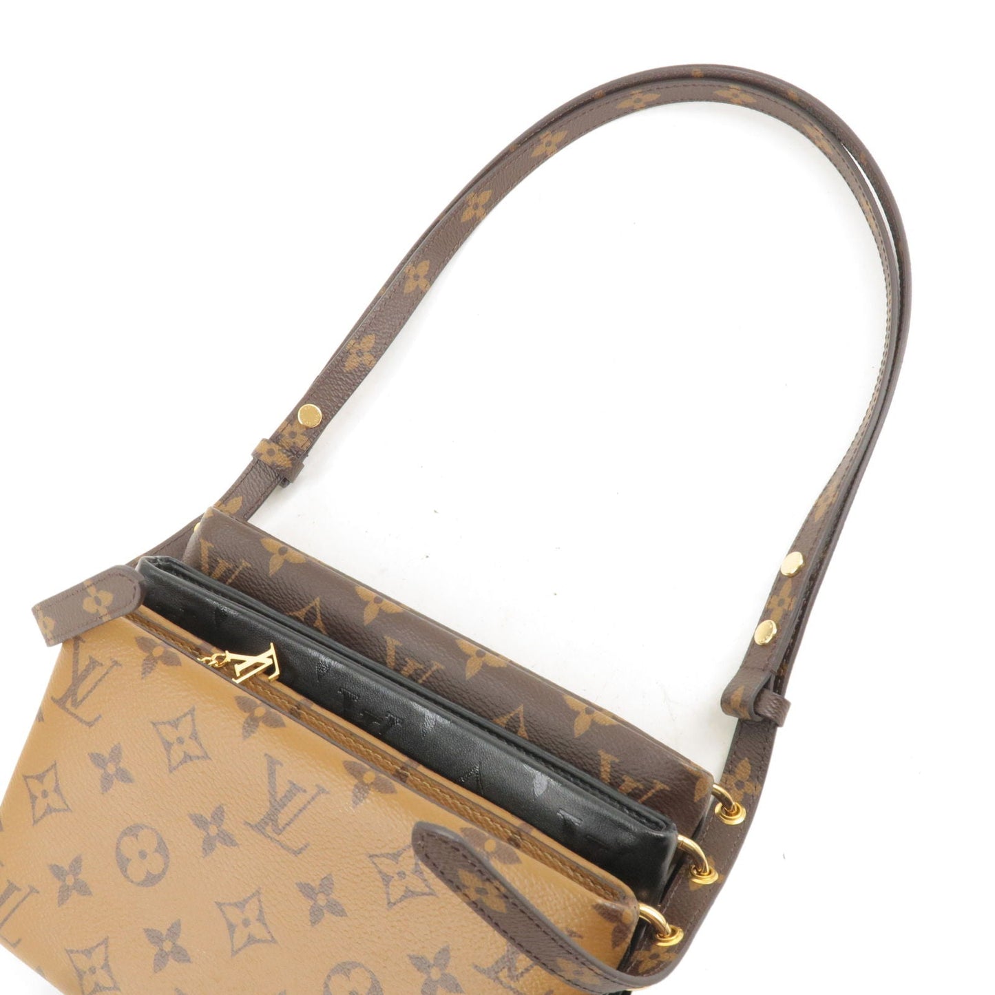 Louis Vuitton Monogram Reverse Pochette LV3 Shoulder Bag