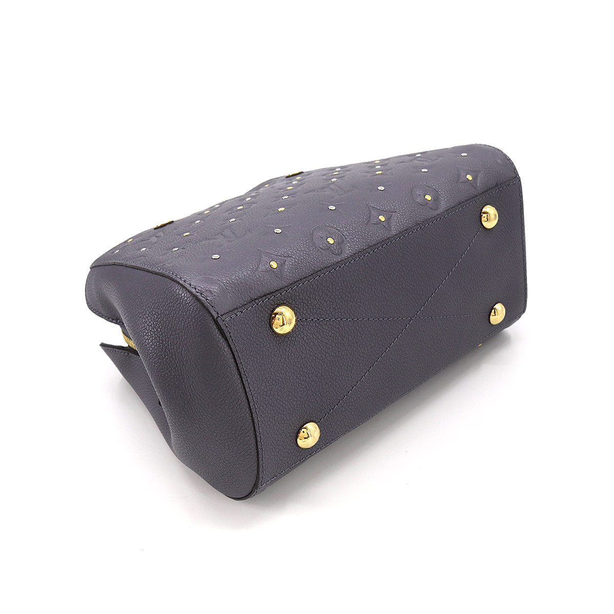 Louis Vuitton Emplant Montaigne BB Shoulder Bag Leather Silver Studs Black