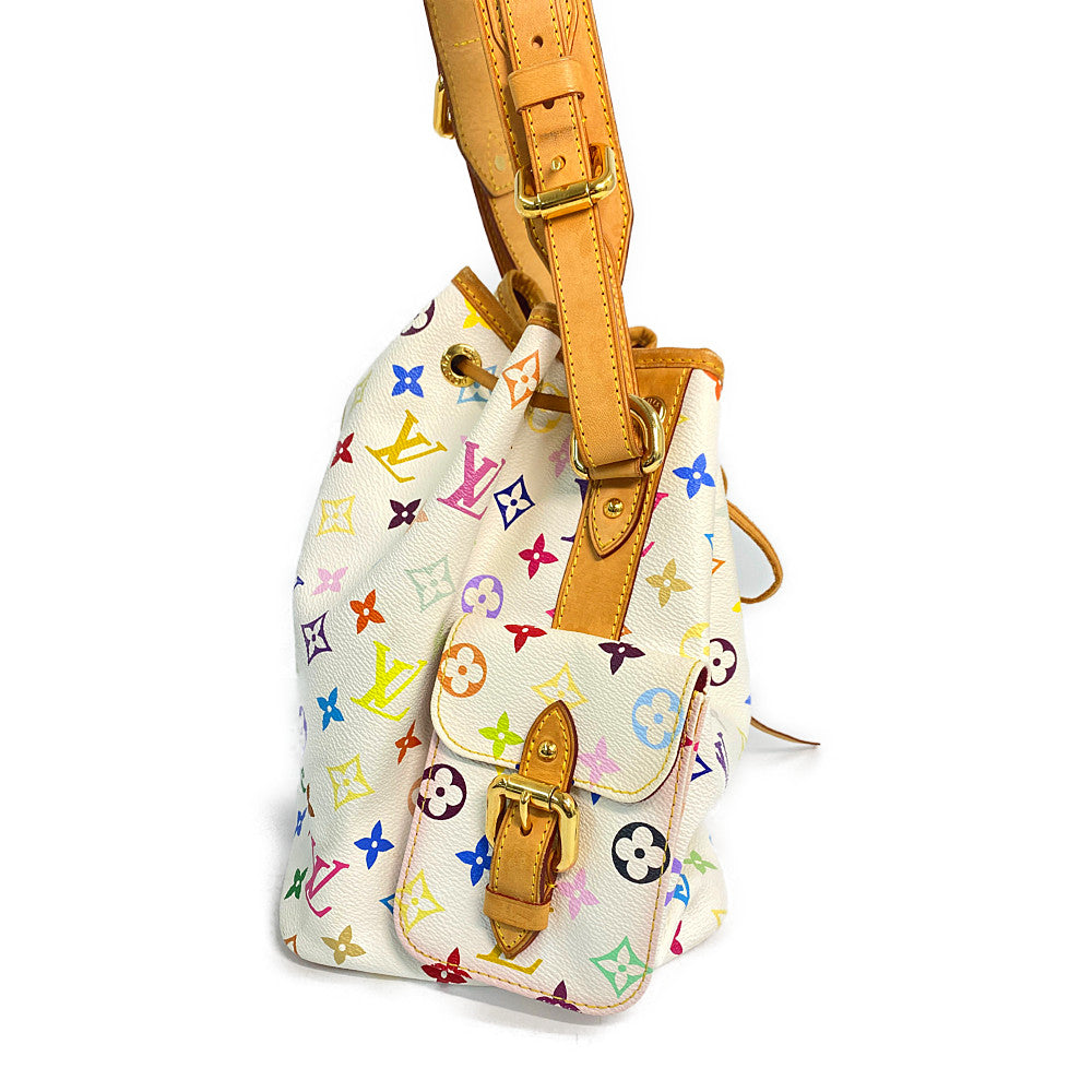 Louis Vuitton Bucket Noe Drawstring Multicolor Canvas Shoulder Bag White