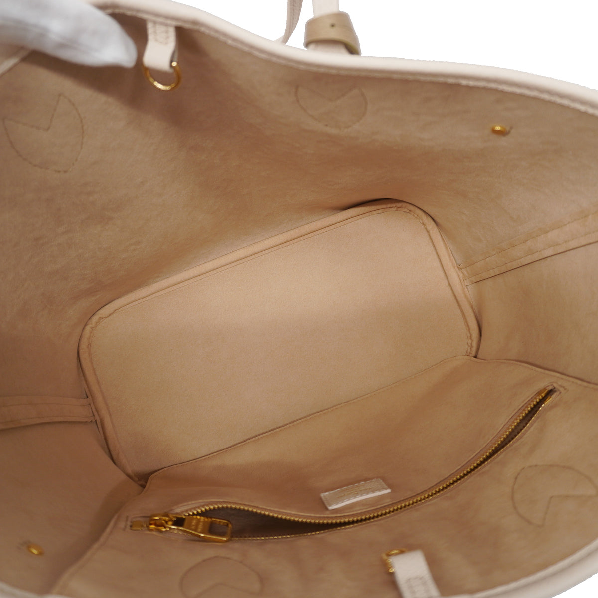 Louis Vuitton Tote Bag Monogram Implant Neverfull MM Beige