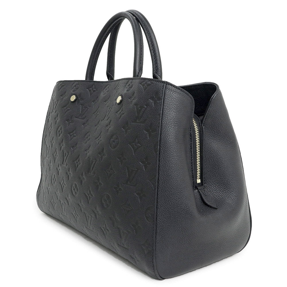 Louis Vuitton Montaigne GM 2 Way Shoulder Handbag Monogram Empreinte Leather Noir Black