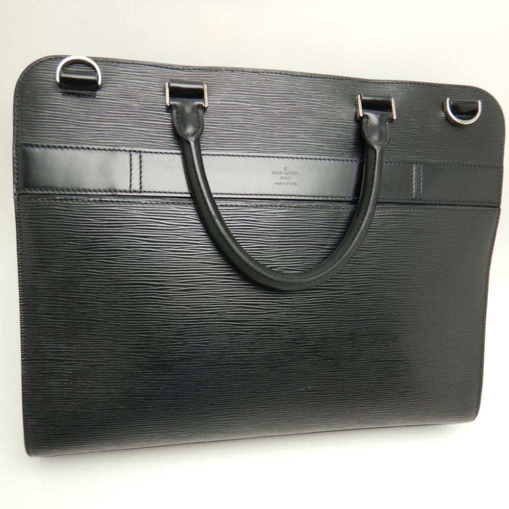 Louis Vuitton Epi Bassano MM Noir 2WAY Business Bag Black