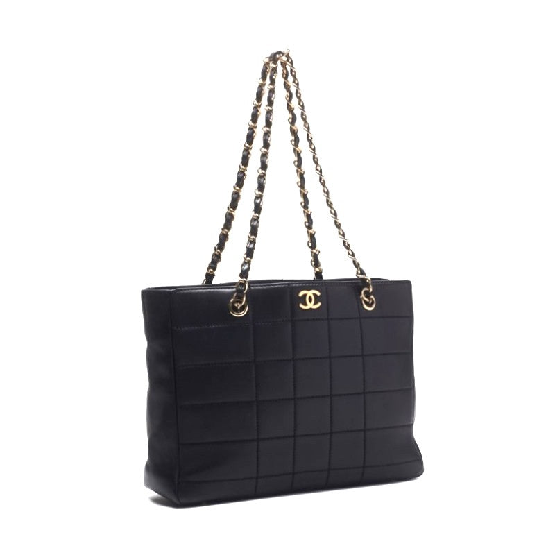 Chanel Chocolate Bar Double Chain Lambskin Black