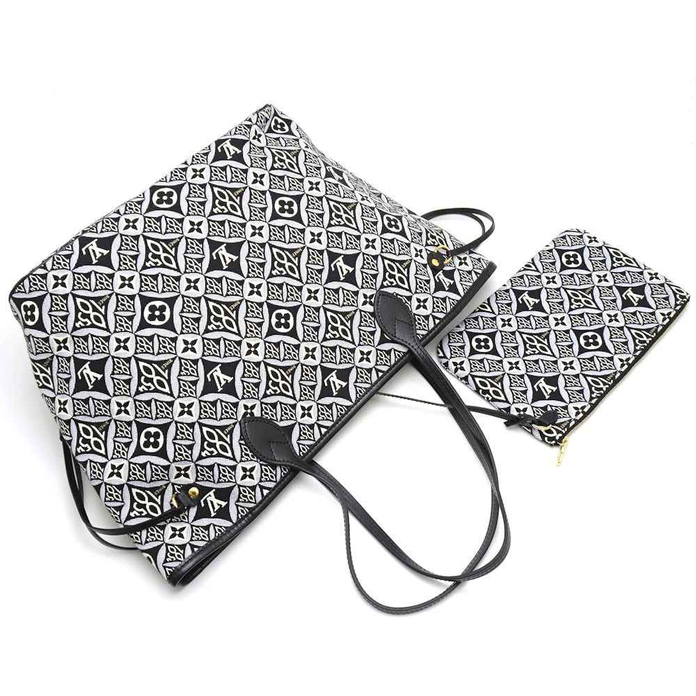Louis Vuitton Neverfull MM Gray Monogram Jacquard Tote Bag