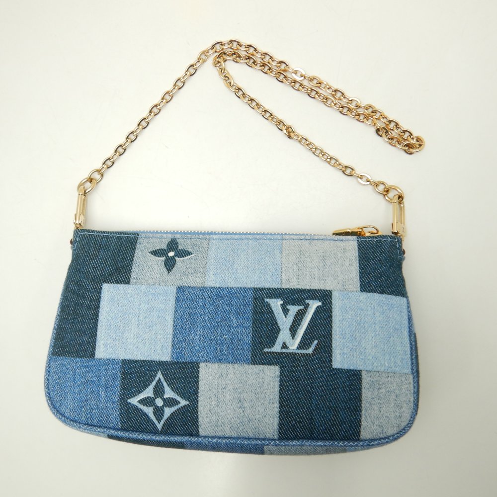 Louis Vuitton Denim Monogram Multi Pochette Accessoire Blue Red