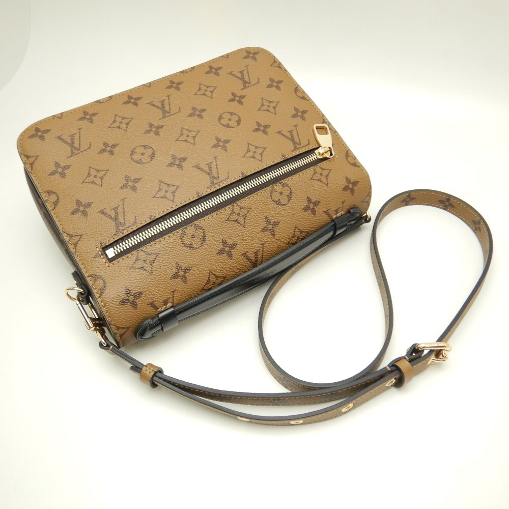Louis Vuitton Monogram Reverse Pochette Metis MM 2WAY Bag Brown