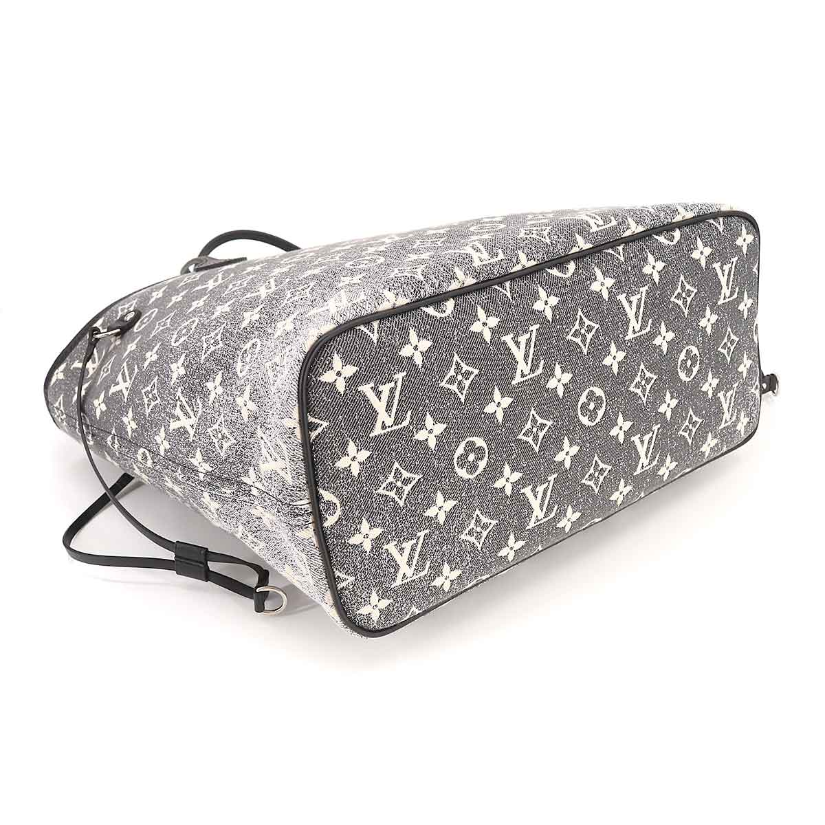 Louis Vuitton Monogram Jacquard Denim Neverfull MM Tote Bag Gray White
