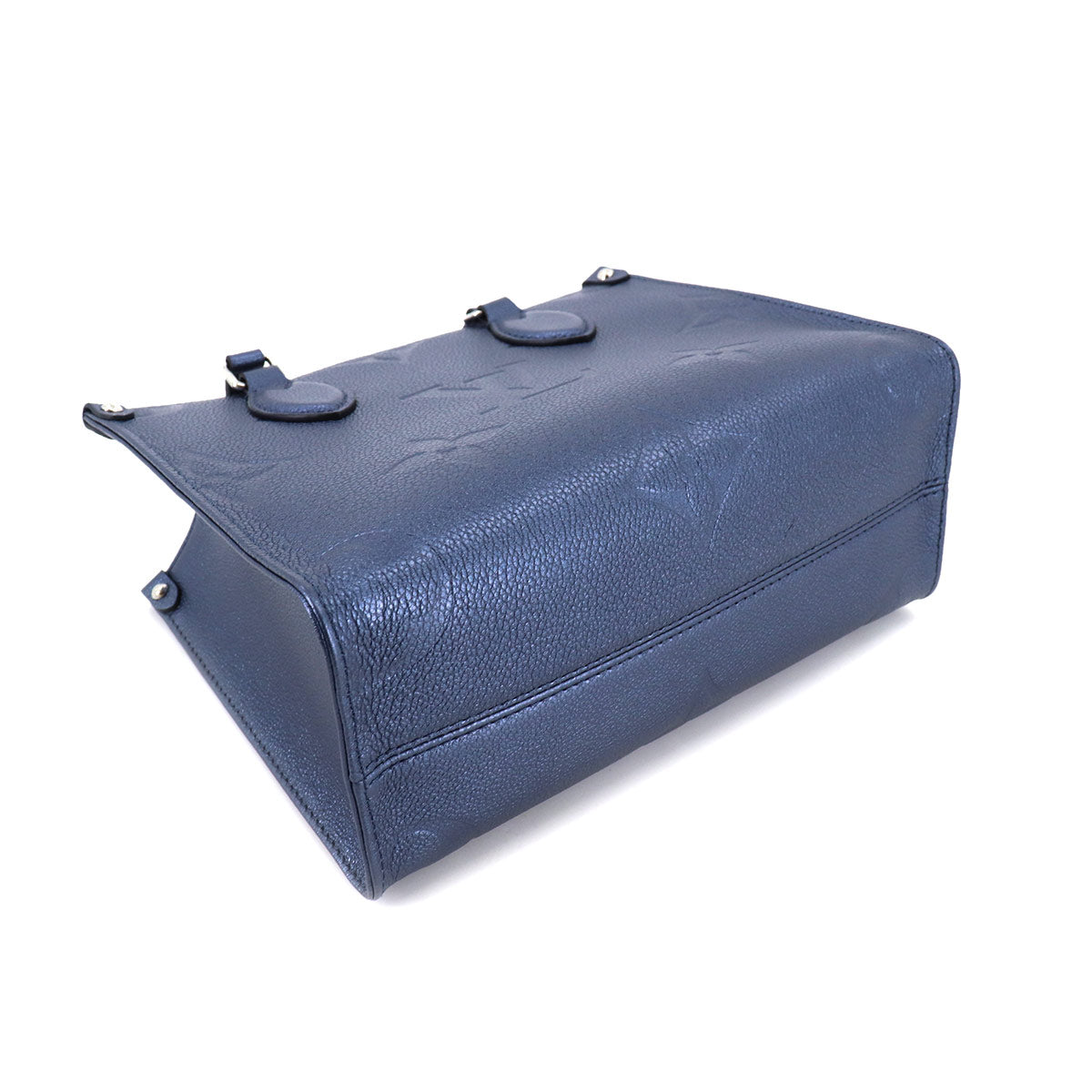 Louis Vuitton Monogram Implant Onthego PM 2 Way Tote Shoulder Bag Navy