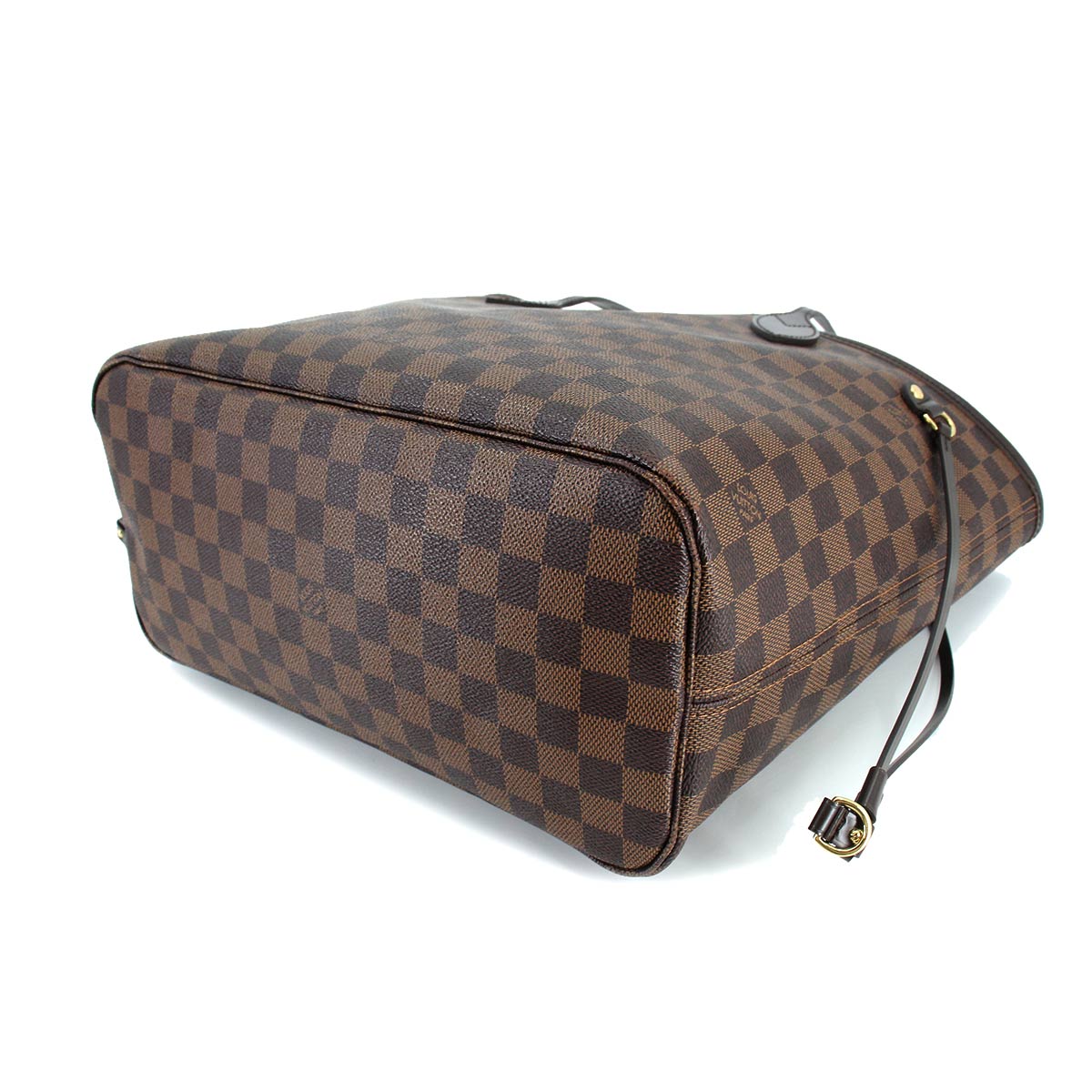 Louis Vuitton Damier Neverfull MM Tote Bag Ebene Brown Red Gold Hardware