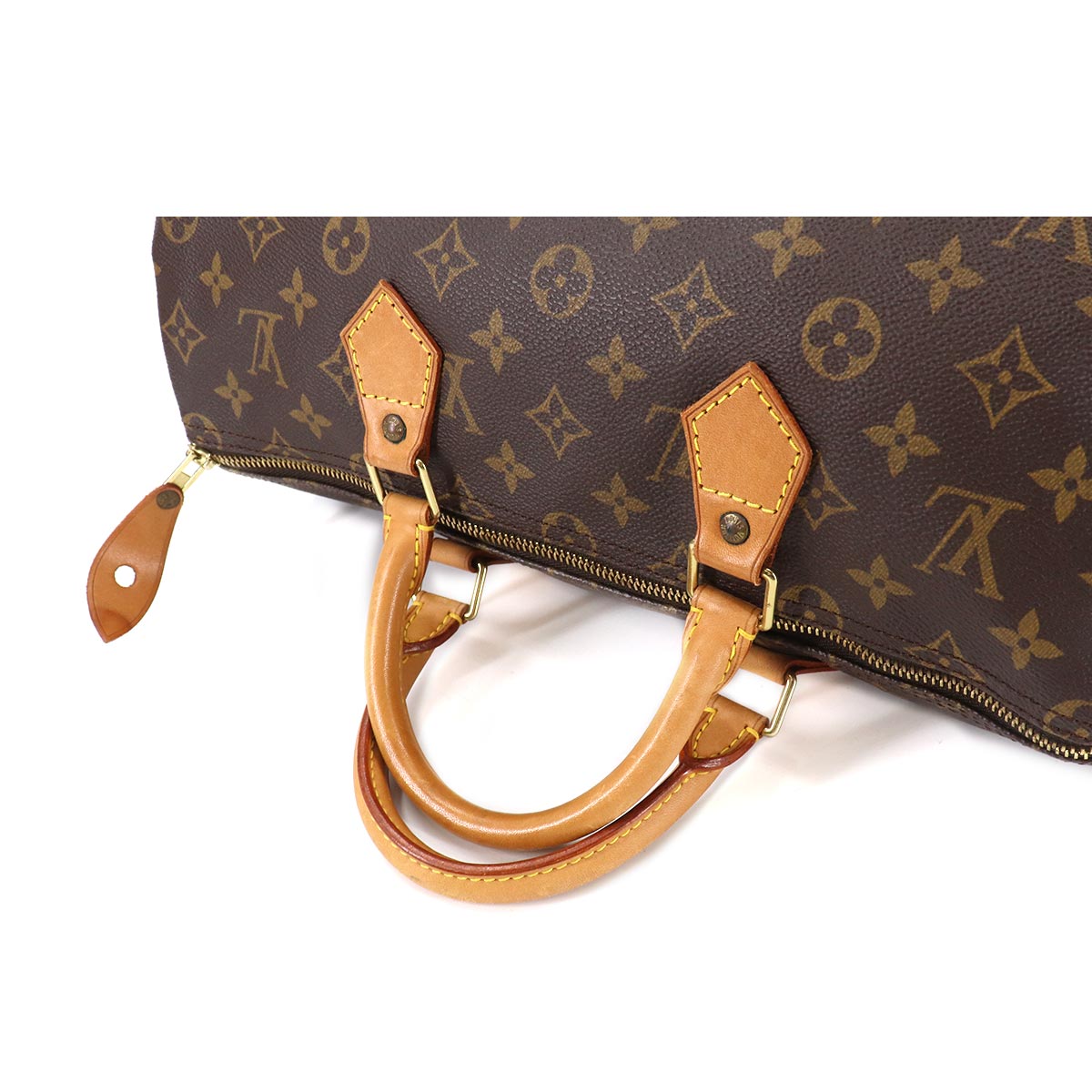 Louis Vuitton Monogram Speedy 35 Hand Bag Brown Gold Hardware