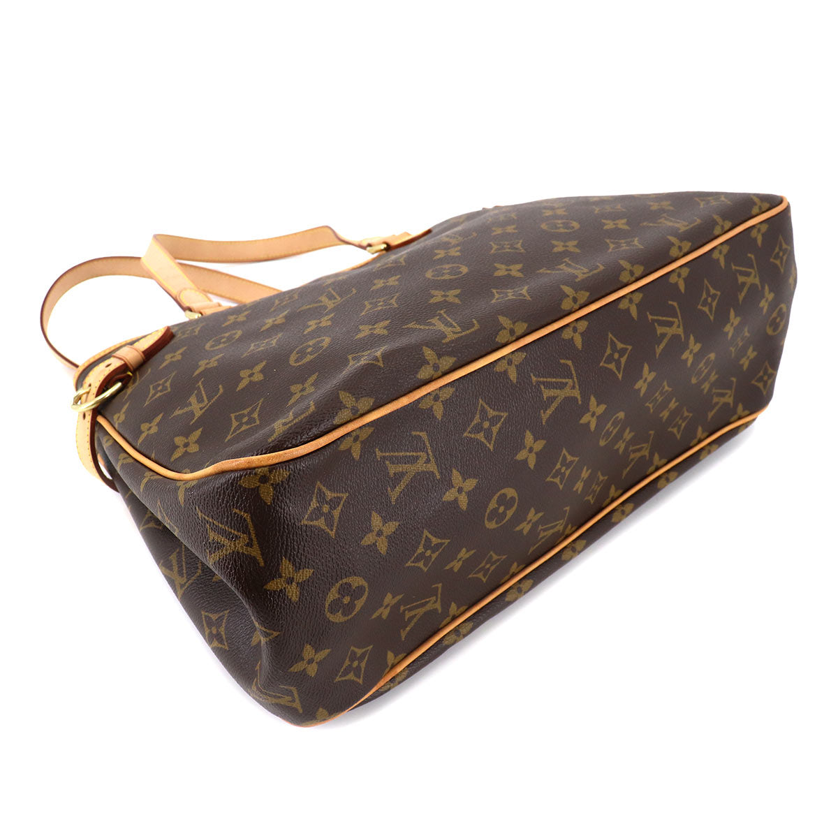 Louis Vuitton Monogram Batignolles Horizontal Tote Brown Gold Metal Fittings