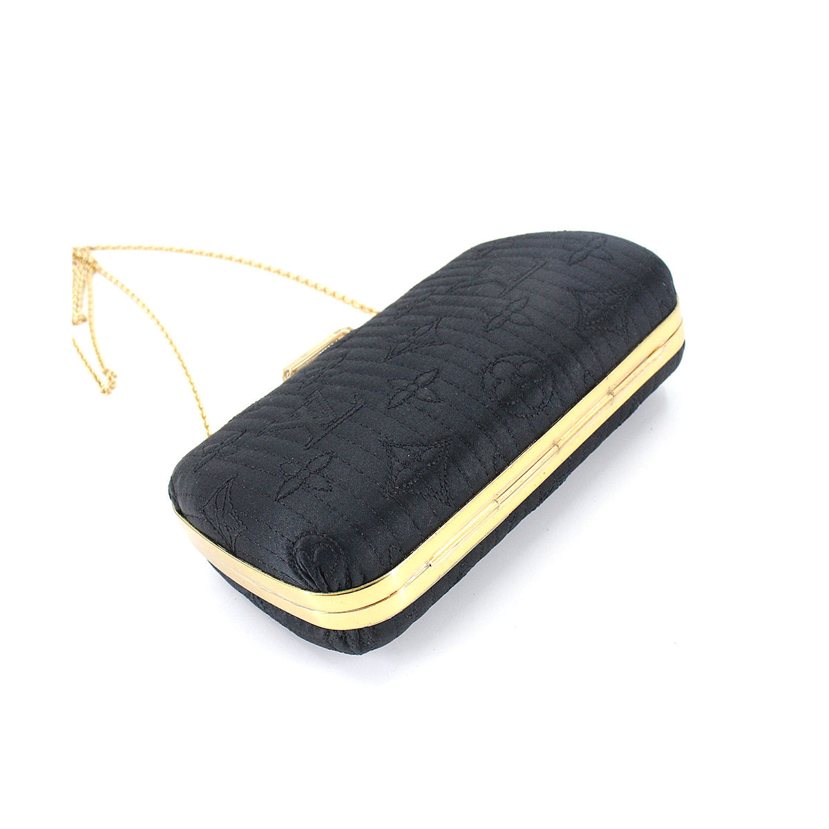 Louis Vuitton Monogram Motard Minaudière Chain Shoulder Clutch Bag Noir Black