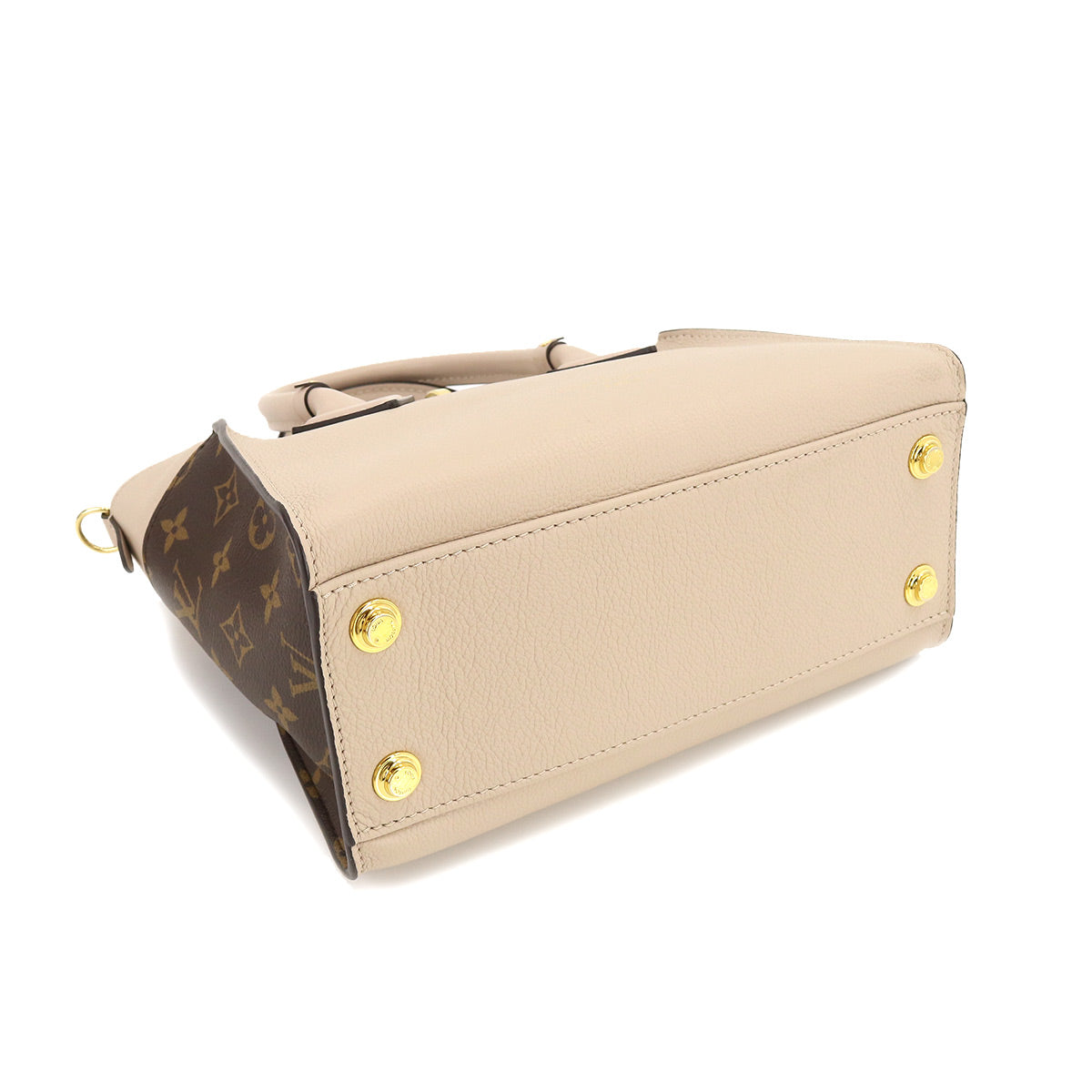 Louis Vuitton Monogram On My Side PM 2 Way Hand Shoulder Bag Leather Greige