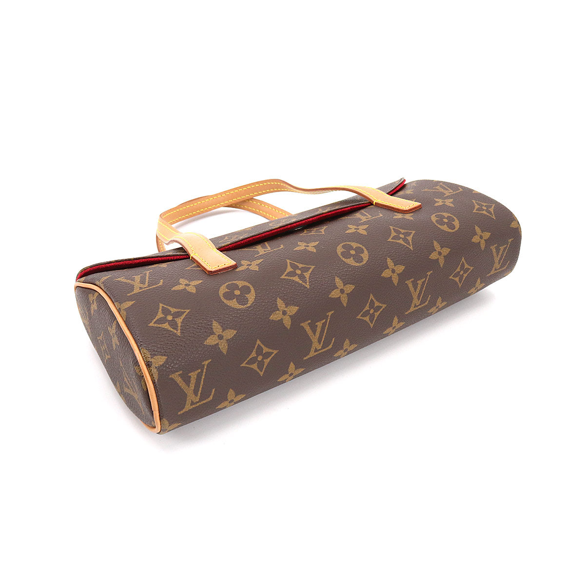 Louis Vuitton Monogram Sonatine Hand Bag Brown Gold Metal Fittings