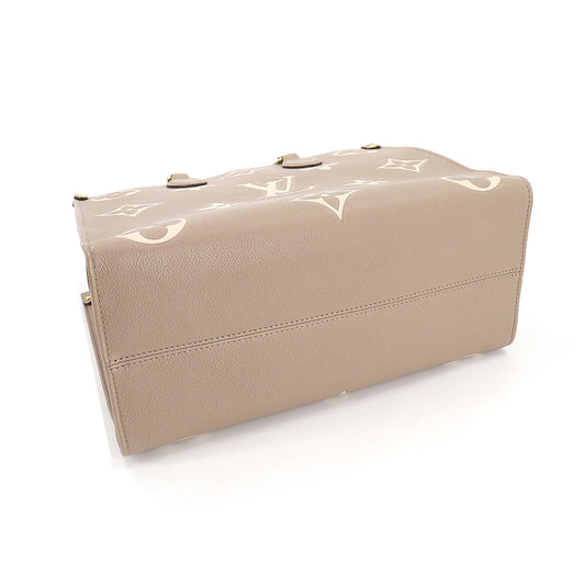 Louis Vuitton Bicolor Monogram Implant On The Go MM 2way Tote Shoulder Bag Tourtrail Creme
