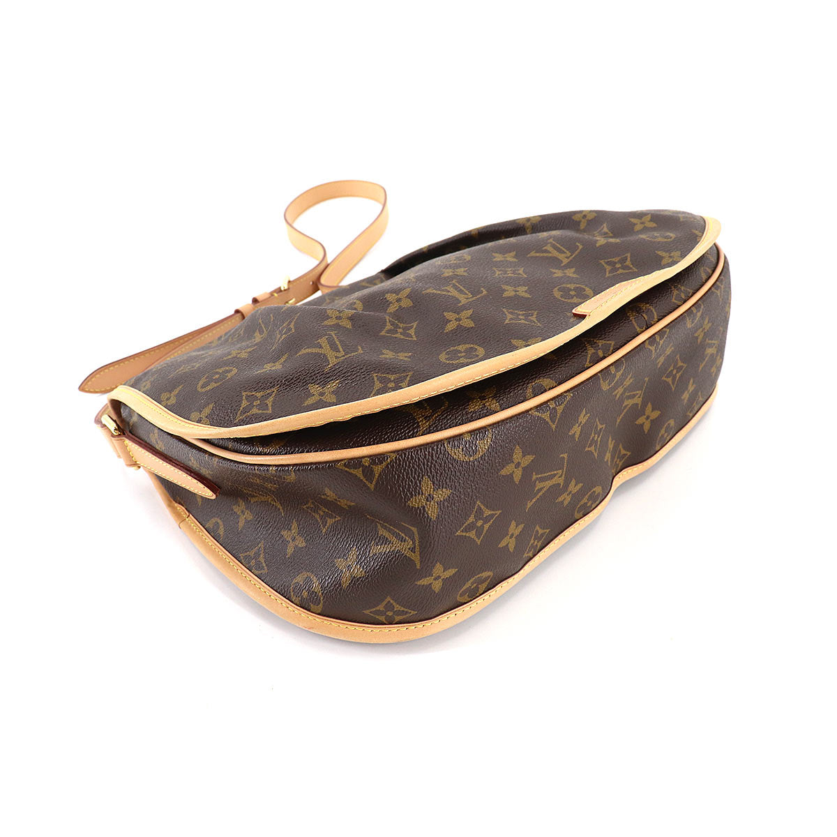 Louis Vuitton Monogram Menilmontant MM Shoulder Bag Brown Gold Metal Fittings