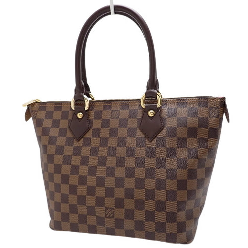 Louis Vuitton Damier Ebene Saleya PM Handbag Brown