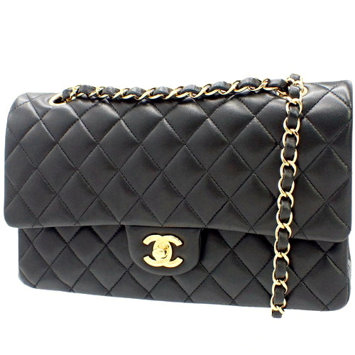 Chanel Cocomark W Flap Chain Shoulder Bag Black