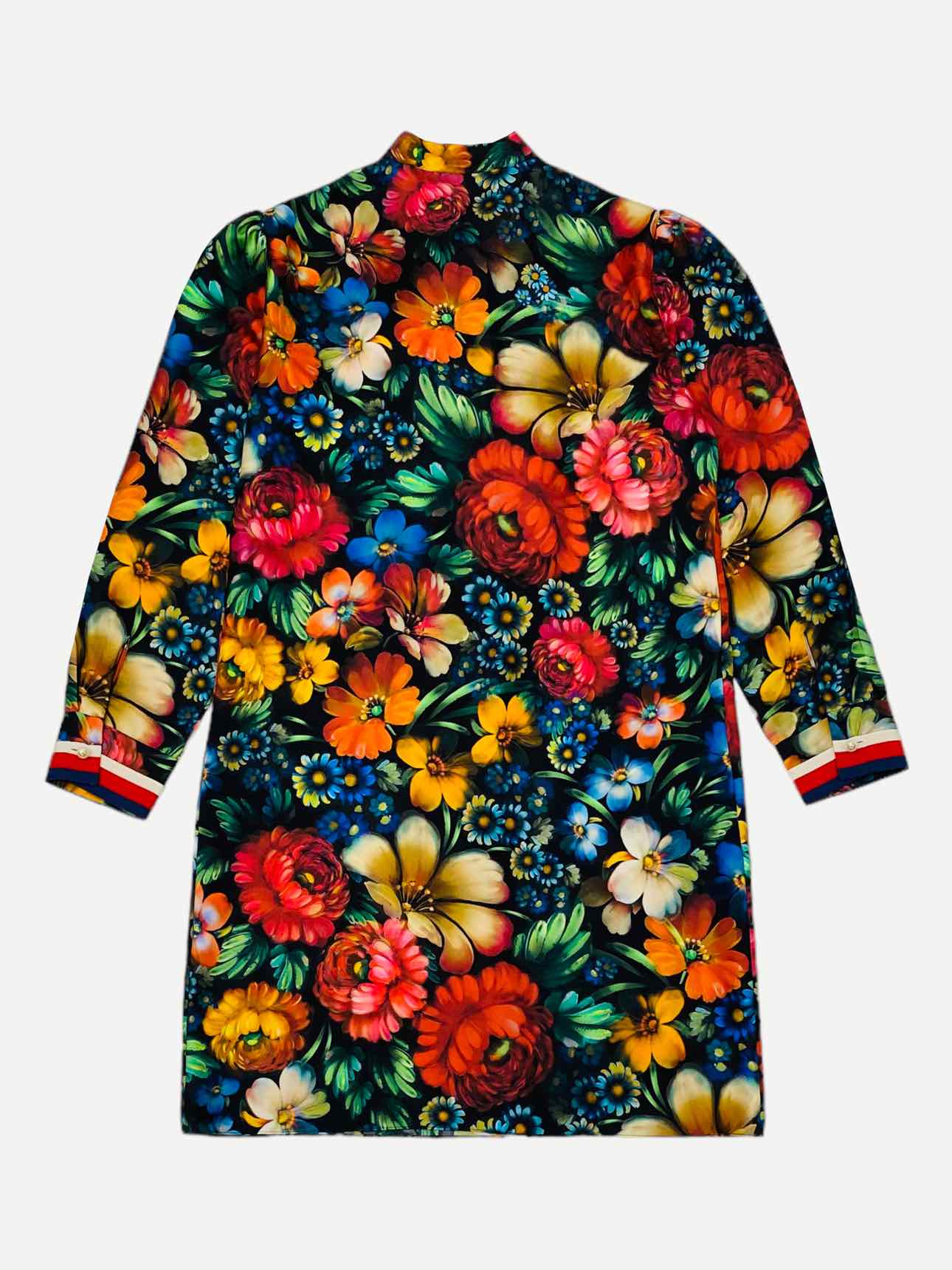 GUCCI Black Multicolor Size Large Knee Length Dress