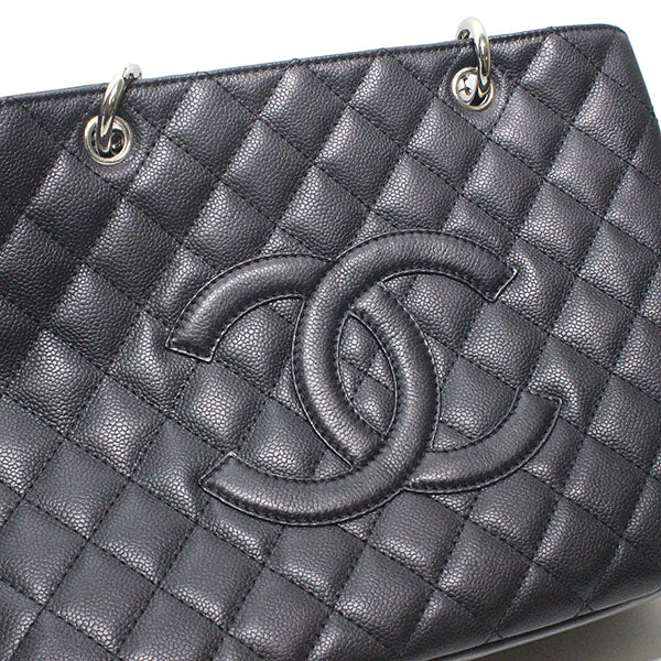 Chanel Caviar Skin Matelasse Chain Shoulder Bag Black