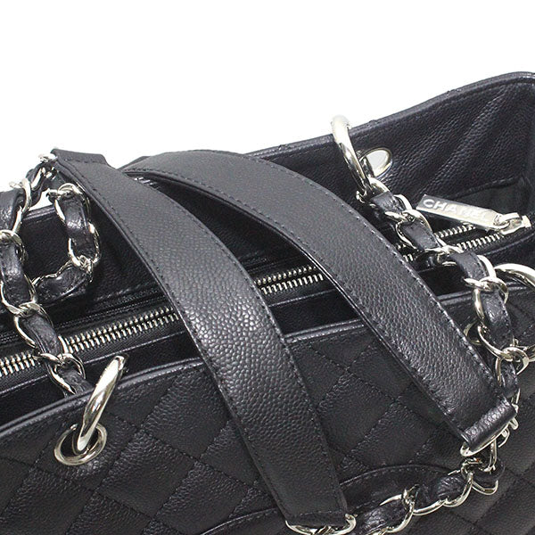 Chanel Caviar Skin Matelasse Chain Shoulder Bag Black