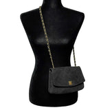 CHANEL -   Suede Medium Flap Bag Chain CC Turnlock Crossbody