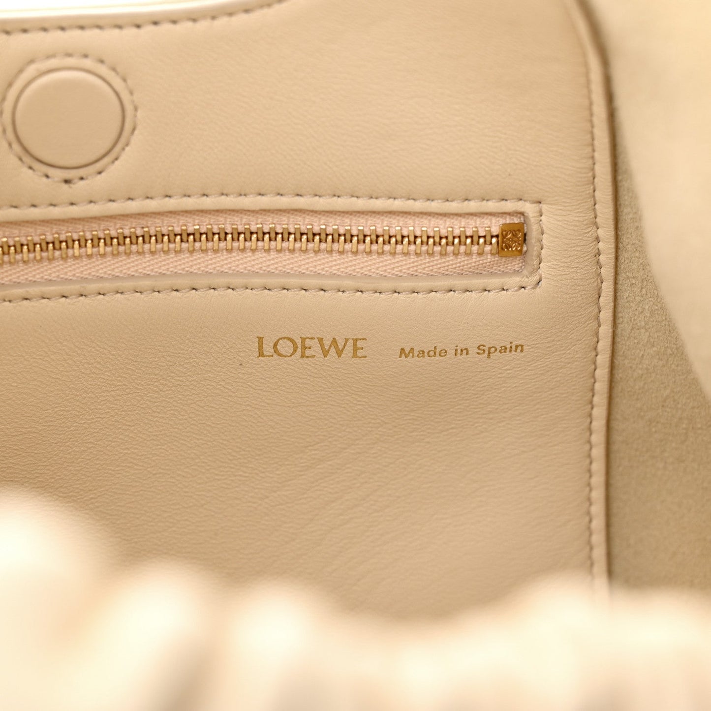 Loewe Buttery Nappa Lambskin Small Squeeze Bag Chalk