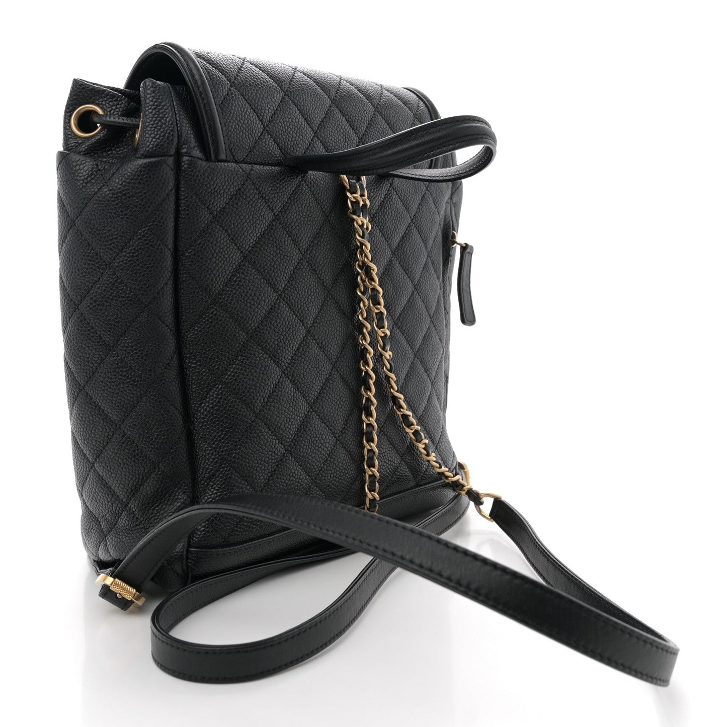 Amelia Caviar Quilted Small Filigree Backpack Black
