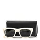 Celine Acetate Polarized Rectangular Sunglasses CL40060I White