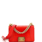 CHANEL Boy Flap Bag Python Small