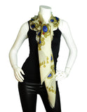 Chanel Cream Wool & Silk Jewel Print XL Scarf/Shawl